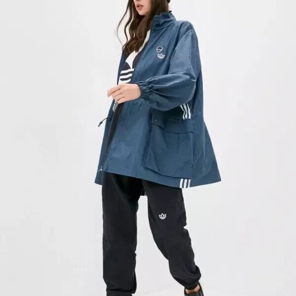 Adidas Originals Three Stripes Long Windbreaker Jacket - Picture 10 of 11
